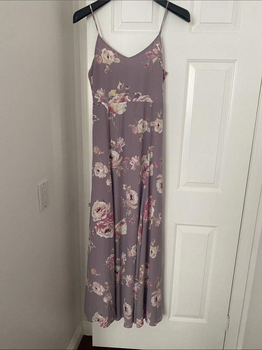 Floral Spaghetti Strap Maxi Dress - Dusty Lavender
